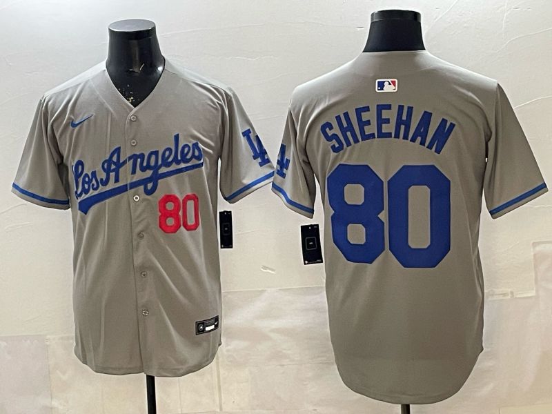 Men 2025 Los Angeles Dodgers #80 Sheehan Grey Game Nike MLB Jersey style 009